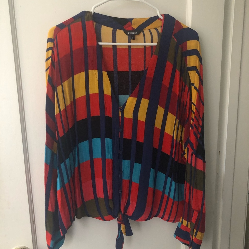 Multi colored button up from express